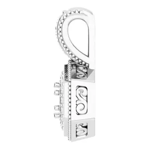 Colgante de Diamante Hexagonal en Plata 925 con Baño de Rodio, Engaste de Bisel, Estilo Clásico, Unisex, para Uso Diario - Product Image 2