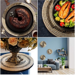 Artisans Vietnam jonc de mer tenture murale paniers Design traditionnel Style décor à la maison salon décorations murales paniers - Product Image 4