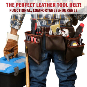 Cinturón de Herramientas de Cuero Personalizado de Nueva Llegada, Cinturón de Cuero de Grano Completo para Electricistas, Carpinteros y Constructores con Bolsillos Personalizados - Product Image 6