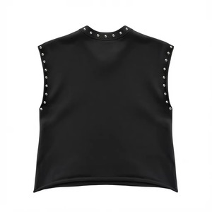 Débardeur Sportif Col Rond Personnalisé avec Motif Strass Style Urbain 100% Coton Tissu Doux Respirant Sans Manches Anti-UV Séchage Rapide - Product Image 2