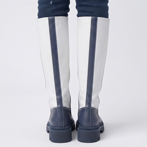 Botas de cuero para hombre con cremallera lateral hasta la rodilla, OEM, estilo urbano, botines largos de cuero, logotipo personalizado, botas de cuero de negocios para hombre hasta la rodilla - Product Image 2
