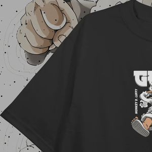 เสื้อยืดคอวีโอเวอร์ไซส์ทรงหลวมสไตล์สตรีทแวร์ผ้าคอตตอนหนานุ่มลายถักมังกี้ ดี ลูฟี่ ล้างสีแบบแอซิดวอชสำหรับผู้ชาย - Product Image 3