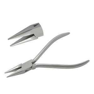 Alicates de punta fina de 115 mm de acero inoxidable con mordazas lisas y acabado mate para fabricación de joyas, abridor de anillas, crimpado, corte, pesca, OEM, bricolaje - Product Image 1