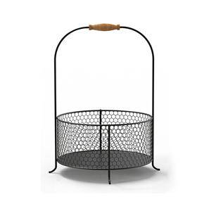 Modern Metal <b>Wire</b> <b>Storage</b> <b>Basket</b> Circle Shape With Handle Multi-Purpose Neatening <b>Basket</b> - Product Image 1