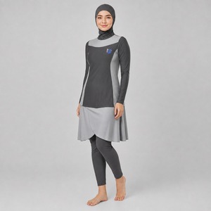 OEM Burkini 4 pièces pour femmes musulmanes modestes, grande taille, sportif et décontracté, en polaire, Spandex/Polyester, respirant et écologique - Product Image 5