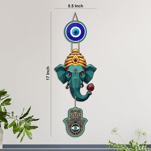 Décoration murale Ganpati Bappa Evil Eye, art Nazar Suraksha pour la maison, le bureau, l'entrée, le salon, le temple - Product Image 6