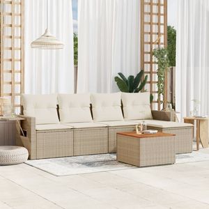 Grand ensemble de canapés de jardin modulaires en rotin PE beige, meubles de jardin modulaires confortables - Product Image 1