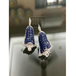 Elegantes Pendientes de Plata de Ley con Circonita Cúbica de Primera Calidad, Chapados en Plata, para Mujer, Colección para Fiestas Nocturnas - Product Image 1