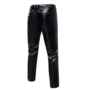 Pantalon d'hiver en cuir pour homme SHIFT SPORTS de haute qualité, style streetwear, nouvelle collection 2025, taille élastique, coupe droite et incurvée, décontracté - Product Image 2