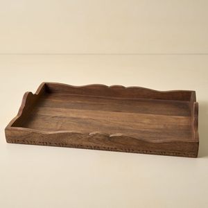 Handmade Wooden Serving Tray <b>Rectangle</b> Modern Luxury Design <b>Mirrored</b> Solid Color Dishes Plates for Home Decor Desk Party Use - Product Image 4