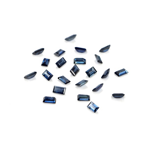 Zafiros azules naturales sin tratar, calibrados en forma de baguette de 2x4 mm, piedras preciosas de zafiro facetadas naturales sueltas para la fabricación de joyas. - Product Image 4