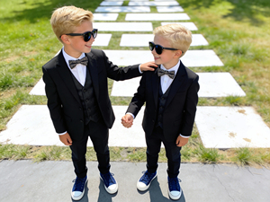Boys Black 3 Piece Suit <b>Set</b> with Vest & Bow Tie | Kids Wedding Tuxedo Formal <b>Blazer</b> Pant Outfit | Custom Children Party Wear - Product Image 1