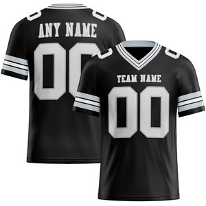 Camiseta de Fútbol Americano Negra Personalizada para Hombre, Cuello en V, Impresión Sublimada, Absorbe la Humedad, Manga Corta, Nombre del Equipo 00 - Product Image 4