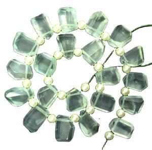 Perles de pépites à facettes en pierre de préhnite naturelle, fabricant en gros, véritable, haute qualité, 21 pièces, 2020 - Product Image 1