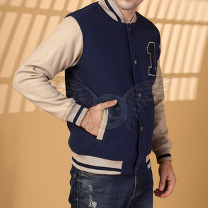 Chaqueta Varsity para Hombre con Cierre de Botones a Presión, Chaqueta de Béisbol de Mezcla de Lana Suave con Logotipo Personalizado, Chaqueta Universitaria para Hombre en Venta - Product Image 2
