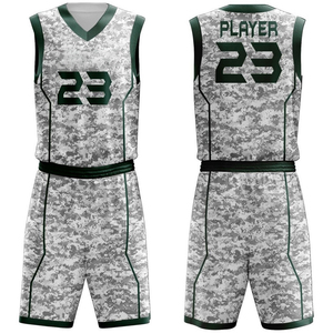 Conjunto de Uniforme de Baloncesto Sublimado Personalizado, Patrón de Camuflaje, Jersey sin Mangas, Pantalones Cortos, Absorbe la Humedad, Ajuste Atlético, Unisex, Adulto - Product Image 5