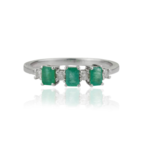 Wholesale 925 Sterling <b>Silver</b> 100% Authentic Octagon Shape <b>Emerald</b> Gemstone Band <b>Ring</b> For Women Party Wear Accessories - Product Image 3