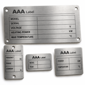 Placa de Identificación Metálica en Relieve, Etiqueta de Aluminio Personalizada para Equipos, Identificación de Maquinaria, Fábrica OEM - Product Image 1