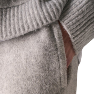 Knitted Barrel Leg Joggers Grey Elastic Waist Knit <b>Pants</b> Casual <b>Lounge</b> Wear Unisex Comfort Fit Modern Street Style - Product Image 4