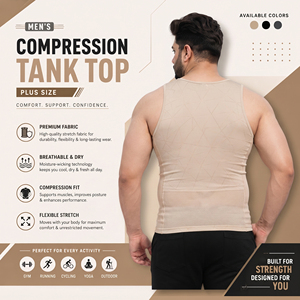 Custom OEM <b>Men</b> Plus Size Tank Top Yoga Wear Sleeveless <b>Singlet</b> Printed Gym Wear Compression Tank Tee <b>Men</b> Fitness Sleeveless Tee - Product Image 4