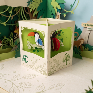 Tarjeta 3D Pop-Up Decorativa, Caja Pop-Up con Cuatro Animales, Decoración Personalizada Hecha a Mano, Tarjeta de Felicitación Temática, Decoración de Tarjeta de Felicitación Pop-Up - Product Image 3
