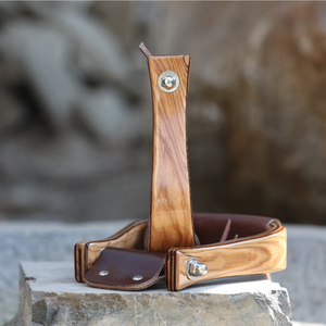 Étriers en bois pour selles de cheval, repose-pieds d'équitation en bois naturel, équipement équestre fait main - Product Image 5