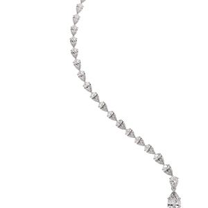 Collier ras du cou en forme de poire pour femme, diamants naturels et de laboratoire, taille mixte, argent sterling 9KT 14KT, 18KT, cadeau de mariage - Product Image 2
