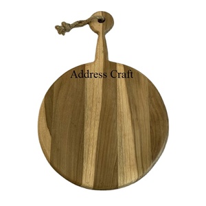 Bloques de cortar de madera multifuncionales de estilo clásico, precio al por mayor, tabla de queso de forma redonda y tablas de charcutería - Product Image 1