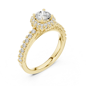 แหวนทองคำ 14K โรสโกลด์ ประดับเพชรทรงกลมเพาะเลี้ยงในห้องปฏิบัติการ สำหรับผู้หญิง สวมใส่ได้ทุกวัน |   เพชรที่เพิ่งเพาะเลี้ยง - Product Image 5