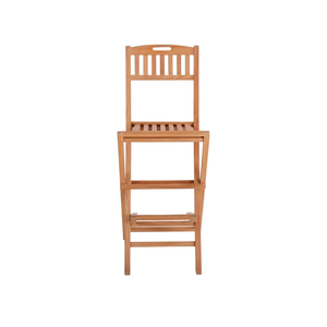Silla de Bar Plegable de Madera de Teca con Respaldo de Listones y Reposapiés, Muebles Modernos para Comedor de Hotel - Product Image 1