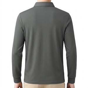 เสื้อเชิ้ตแขนยาวพรีเมียมสำหรับผู้ชาย สีเทาชาร์โคล ลายทางแบบเป็นทางการ พร้อมแถบด้านในสีตัดกัน ป้องกันรอยยับ ทรงเข้ารูป - Product Image 4