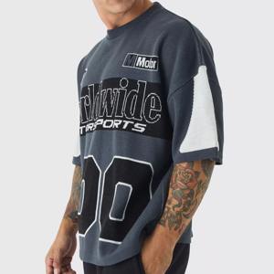 Camiseta Oversize Personalizada de Hombro Caído y Tejido Grueso para Streetwear, Azul Liso, con Etiqueta Privada, Impresión DTG DTF, Personalizable - Product Image 1