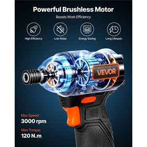 12 V Brushless <b>Motor</b> Impact <b>Driver</b> Kit Electric Cordless 3000 RPM Max Speed 1/4 Inch 20 Bits LED Work Light for Furniture - Product Image 2
