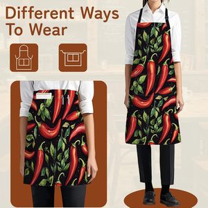Red Striped <b>Kitchen</b> <b>Apron</b> With Pockets And Tool Holder Unisex Adult Cooking Baking Chef <b>Apron</b> - Product Image 6
