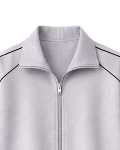 Chaqueta Deportiva Unisex Gris Claro de Manga Larga con Cierre, Cuello Alto, Color Sólido, Casual, Transpirable, Corte Regular, con Bolsillos Laterales - Product Image 5