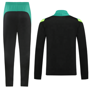 Ensemble de survêtement sportif unisexe rose et bleu marine avec veste zippée intégrale, poches latérales, respirant, 100 % polyester, automne - Product Image 3