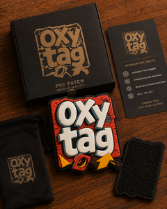Parche de goma 3D Oxytag con logotipo en relieve y diseño de flecha, insignia decorativa adhesiva para regalos, precio al por mayor, diseño OEM - Product Image 4