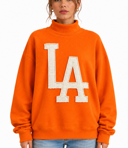 Custom Women's Oversized Turtleneck Knitted 100% Cotton Quick Dry Breathable Eco-Friendly Casual Winter Pullover Sweatshirt - Product Image 1