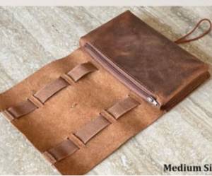 Luxury Leather Travel for Bag with Zipper Closure Waterproof Large Capacity Cosmetic Organizer for Men-Lightweight Durable - Product Image 3