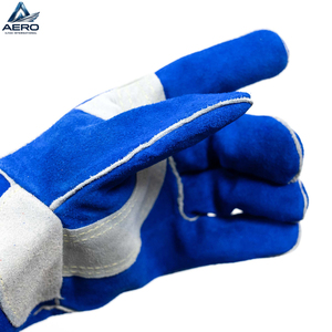 Guantes de Soldadura de Cuero Azul Hechos a Medida, Resistentes al Calor, Protección para Talleres Profesionales - Product Image 6