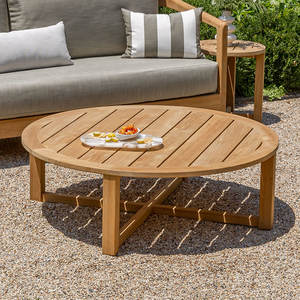 Table basse d'extérieur moderne en teck massif, fabriquée à la main, écologique et durable, directement de l'usine, pour hôtels et complexes hôteliers, meubles de salon - Product Image 2