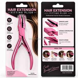 Pince à sertir professionnelle pour extensions de cheveux de 5 pouces, rose, en acier inoxydable, pour micro-anneaux et perles, pour salon - Product Image 6