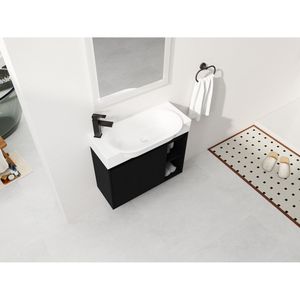 28\" Wall Mounted <b>Bathroom</b> <b>Vanity</b> with White Ceramic Sink & Soft-Close Door KD Packing - Product Image 5