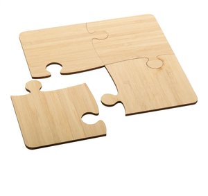 Sous-verre en bois puzzle pour thé, café, boissons – Écologique, durable, moderne – Sous-verre puzzle – Prix le plus bas - Product Image 1