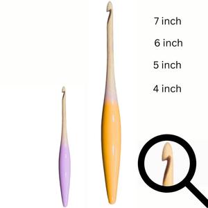 Gancho de ganchillo de madera de diseño ergonómico Mango acolchado Satén Punta Lisa Tamaños versátiles Ideal para compradores Bigbox y mayoristas - Product Image 6
