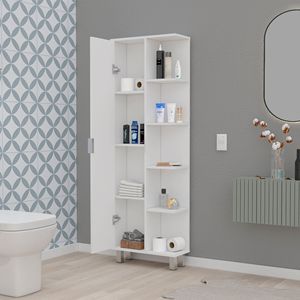 Mobiletto bianco a 1 anta per biancheria, mobile da bagno - Product Image 2