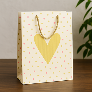 Custom Luxury Paper Gift <b>Bags</b> with Gold Heart Design Premium Handles and Custom Logo for Wholesale Retail Packaging - Product Image 4