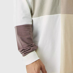 Men's Color Blocked Long Sleeve Casual <b>Shirt</b> Poplin Oversized Button Down <b>Collar</b> Full Sleeve Spring Wear - Product Image 4
