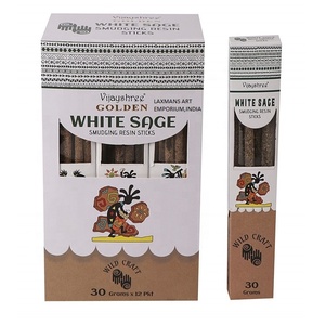 White Sage Hot Sale Popular Fragrance GOLDEN VIJAYSREE Hand-made Indian Origin Natural <b>Smudge</b> Perfumed Incense <b>Sticks</b> Pack - Product Image 1