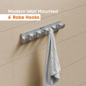 Crochet de salle de bain extra long de 6 pouces pour fixation murale, porte-serviettes à portée étendue, crochet de rangement robuste en acier inoxydable pour manteaux - Product Image 2